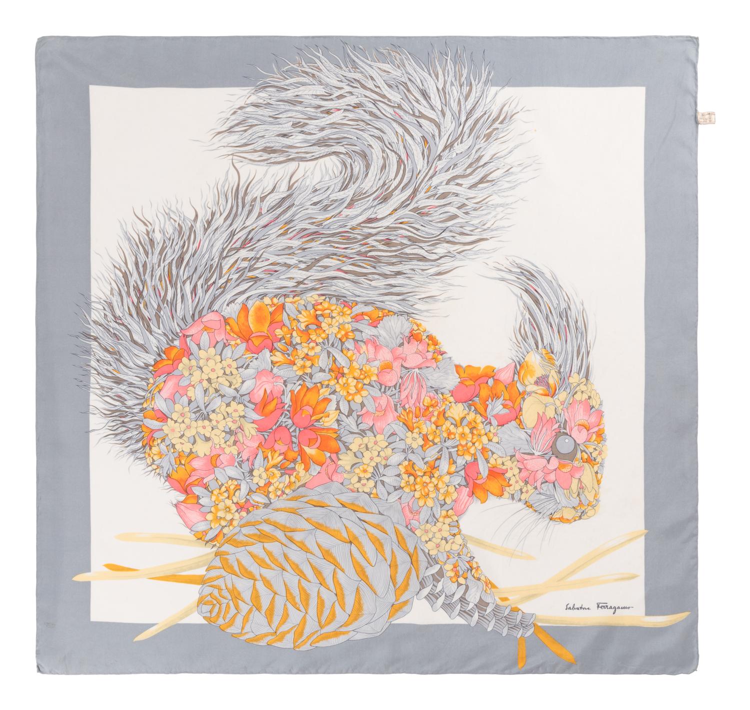 Six Designer Scarves, Including Peter Max, Ferragamo, Pucci, Gucci, and Bob Mackie, 1960-90s