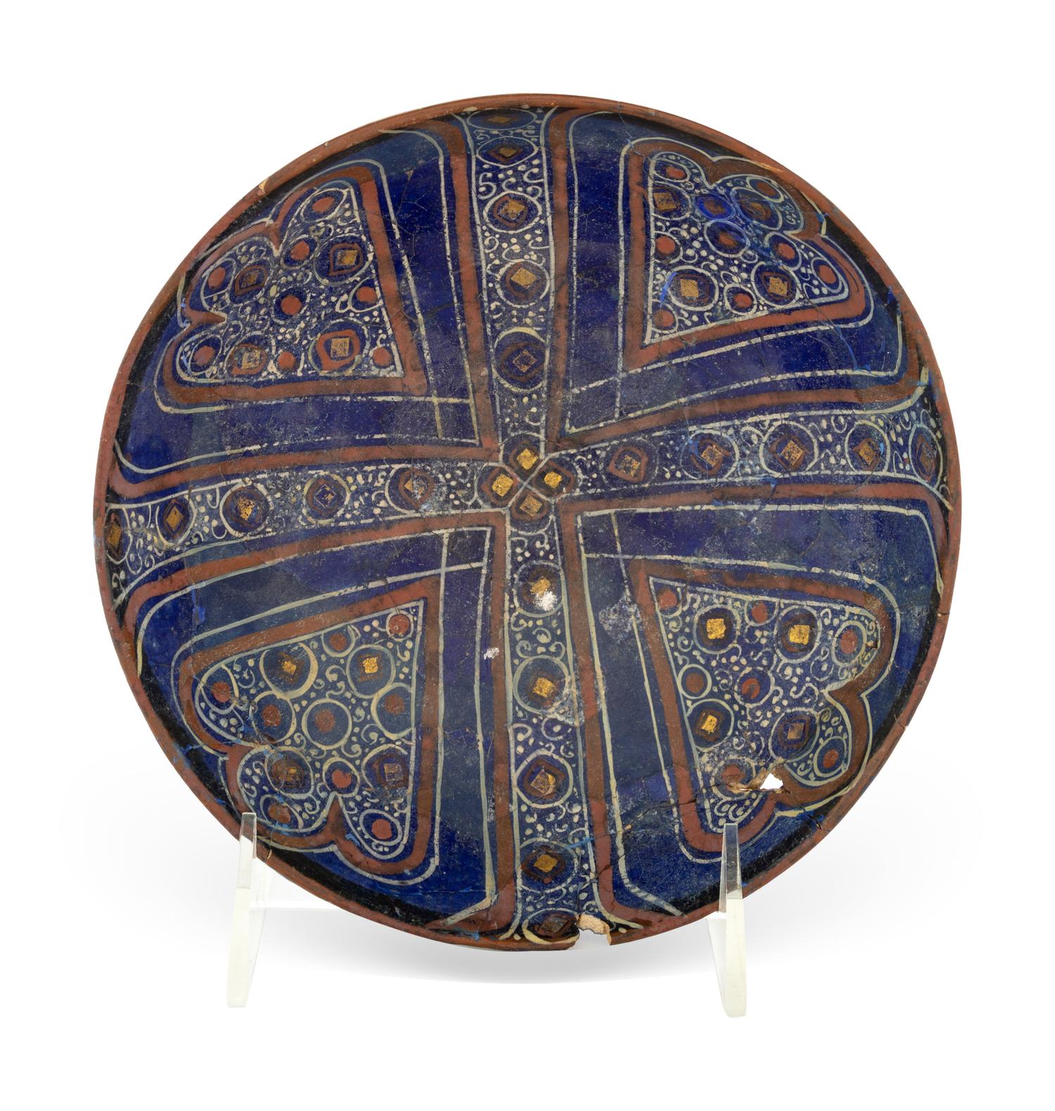 A Persian Lajvardina Pottery Bowl
