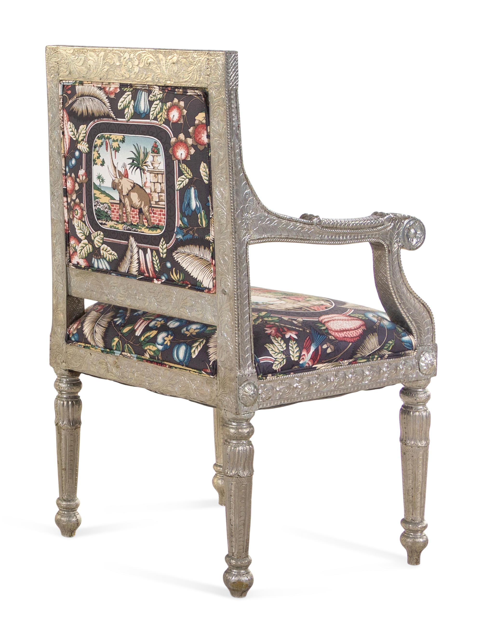A Pair of Indian Silvered Armchairs
