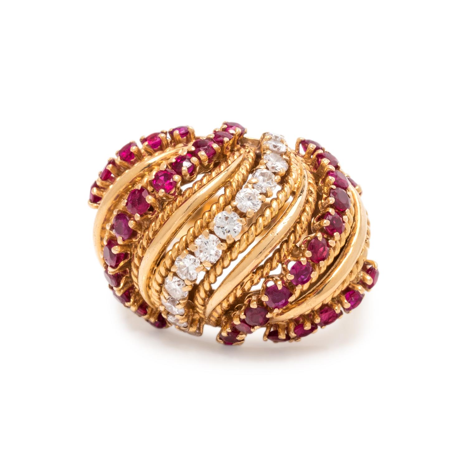 VAN CLEEF & ARPELS, DIAMOND AND RUBY RING