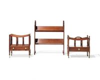 Two Regency style mahogany canterburies and a mahogany bookstand, 19th / 20th century