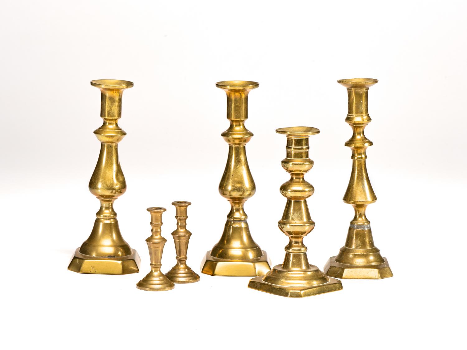 Six Brass Candlesticks