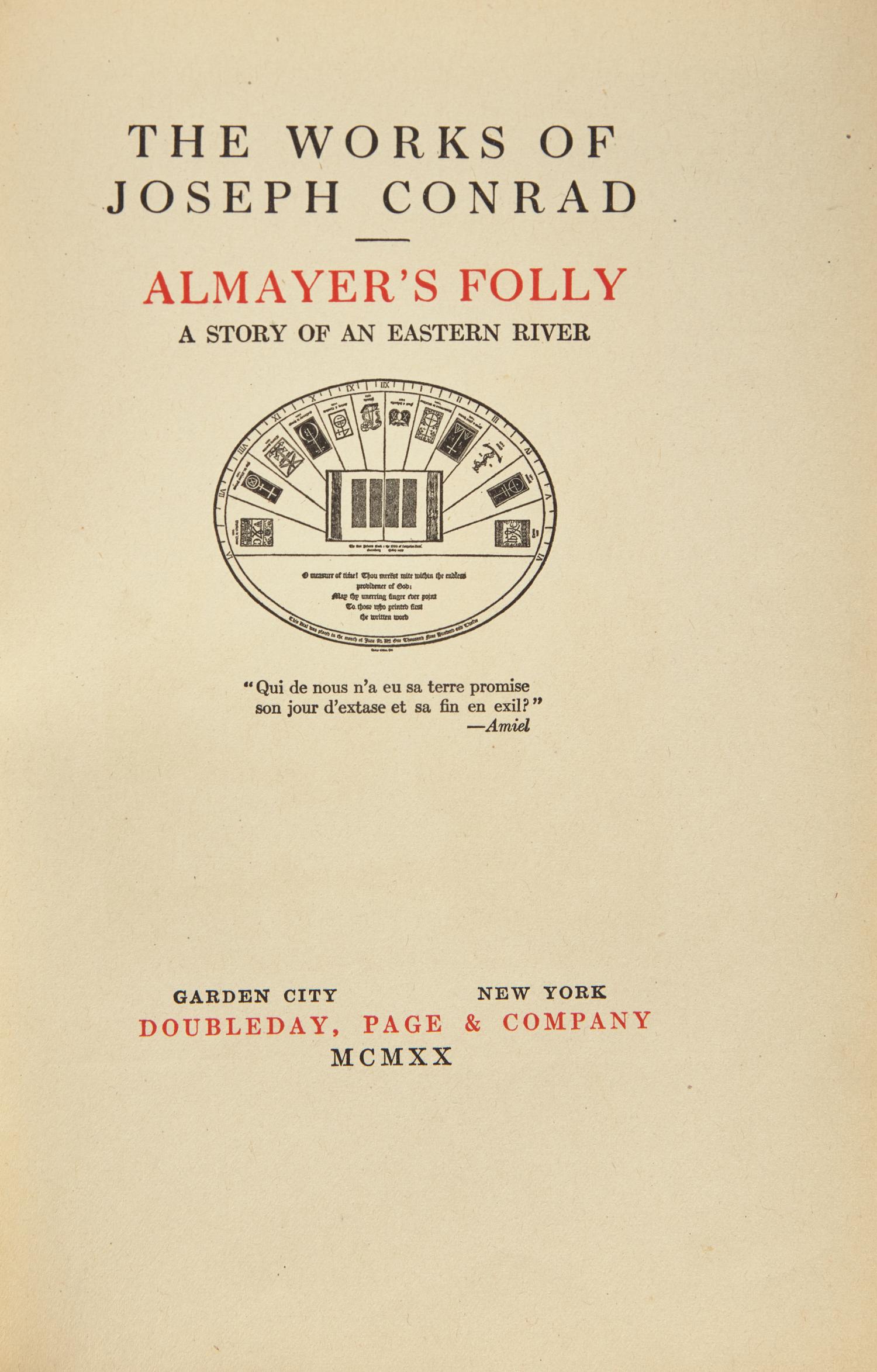 CONRAD, Joseph (1857-1924). Works . Garden City, NY: Doubleday, Page & Company, 1920-1926.