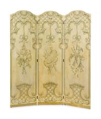 A Louis XV Style Painted Three-Panel Floor Screen — 20TH CENTURY