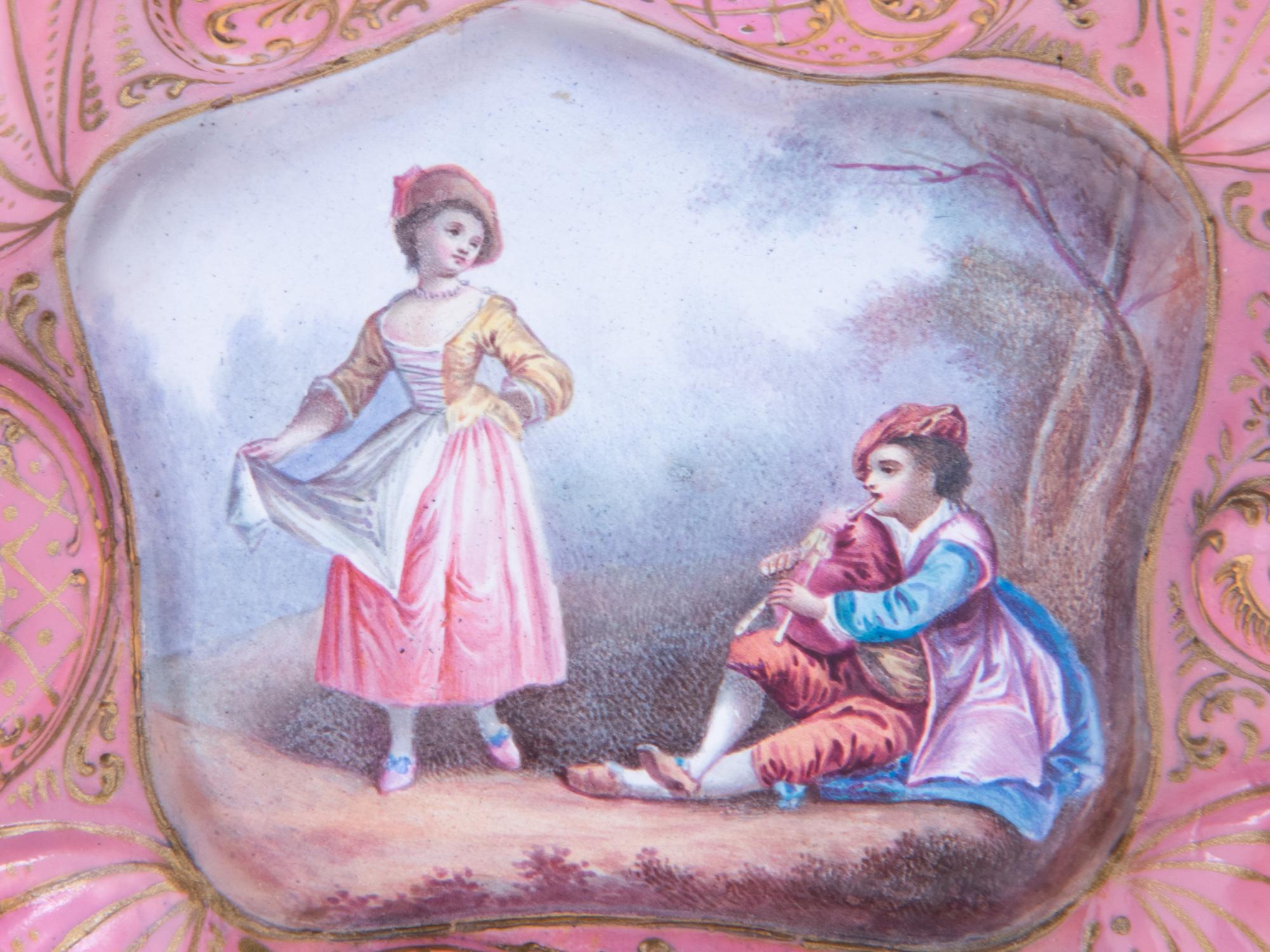 Six Continental Enamel Decorated Articles