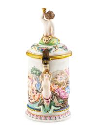 A Capodimonte Style Porcelain Tankard