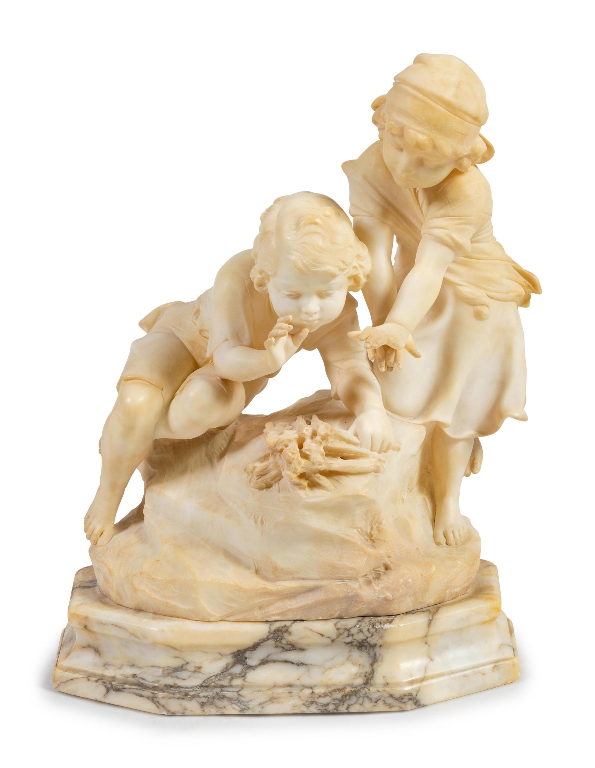 An Italian Alabaster Figural Group