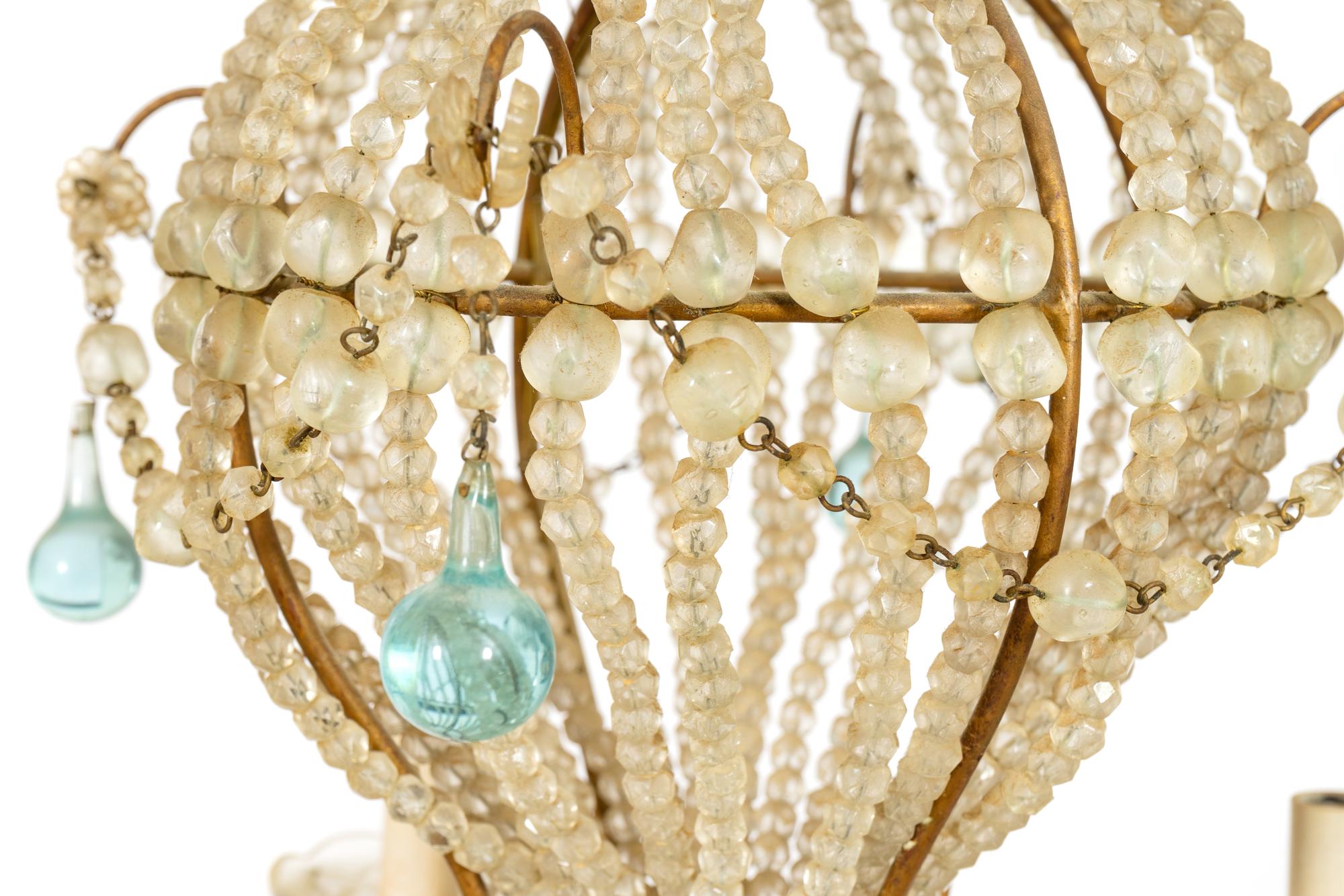 A Continental Beaded Montgolfiere Chandelier