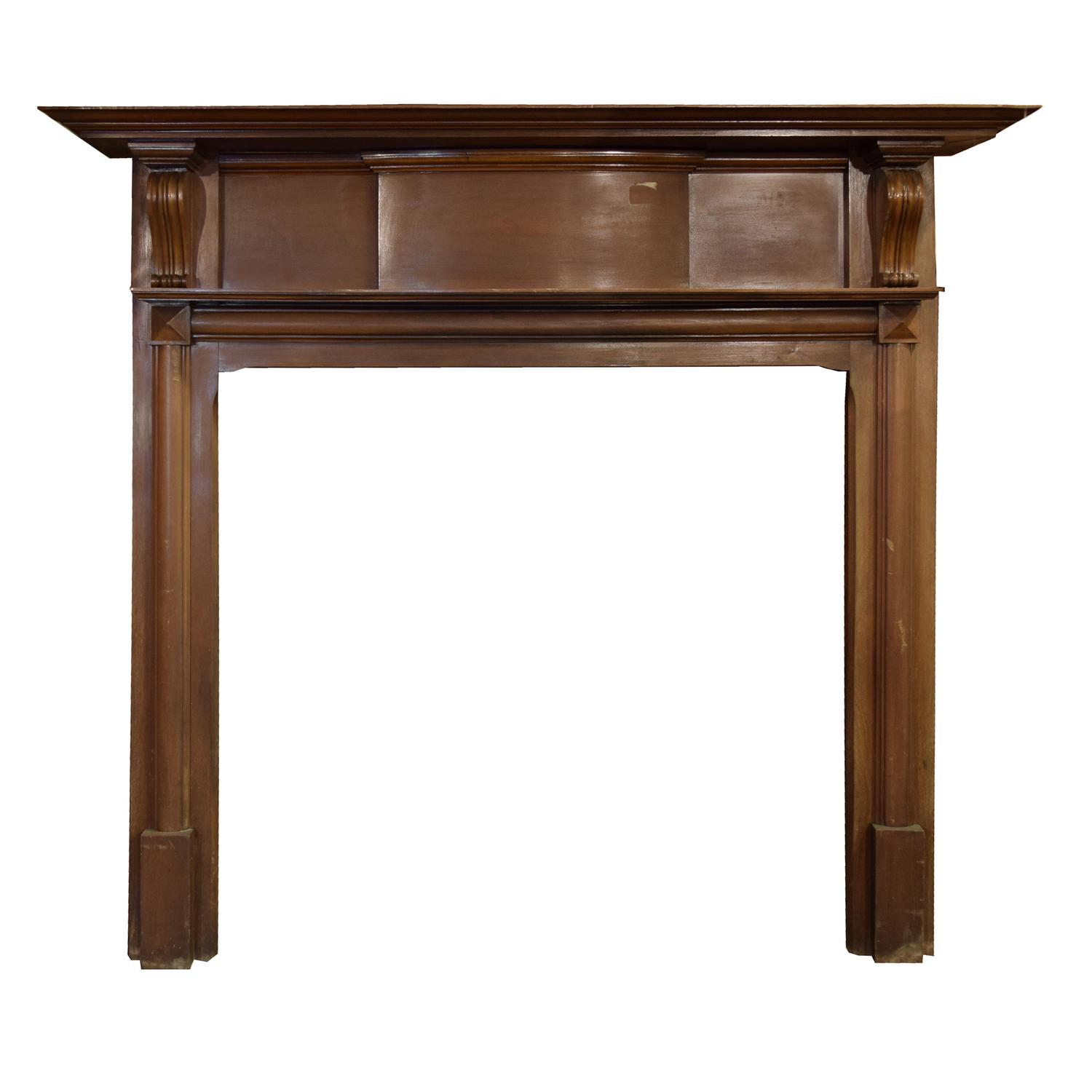 A Mahogany Classic Half Mantel 61.5" W x 9.75" D x 57.25" H — England, Circa 1880