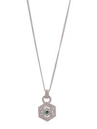 EMERALD AND DIAMOND PENDANT/NECKLACE