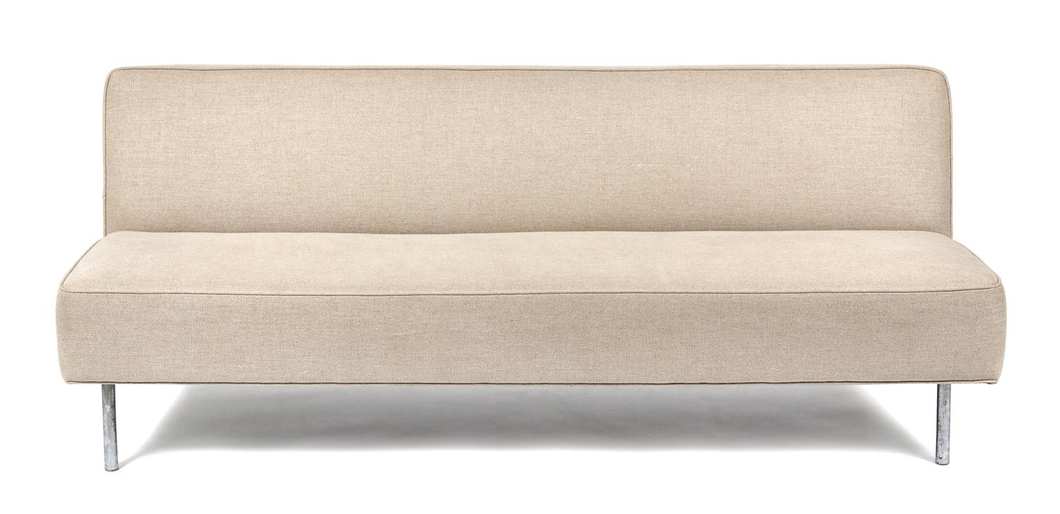 An Upholstered Sofa, George Nelson for Herman Miller Height 29 1/2 x width 75 inches.