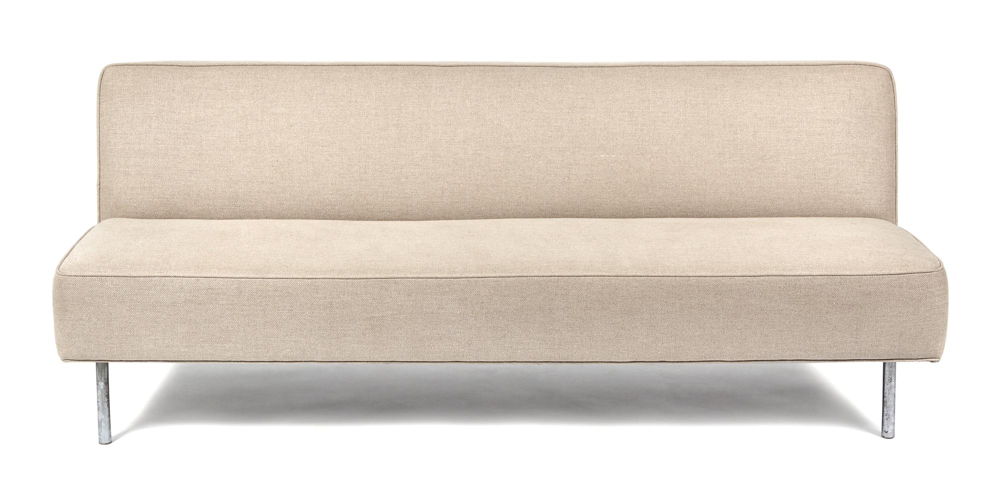 An Upholstered Sofa, George Nelson for Herman Miller Height 29 1/2 x width 75 inches.
