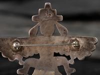 Silver and Channel Inlay Knifewing Pin/Brooch
