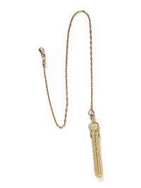 YELLOW GOLD MECHANICAL PENCIL AND FOB CHAIN