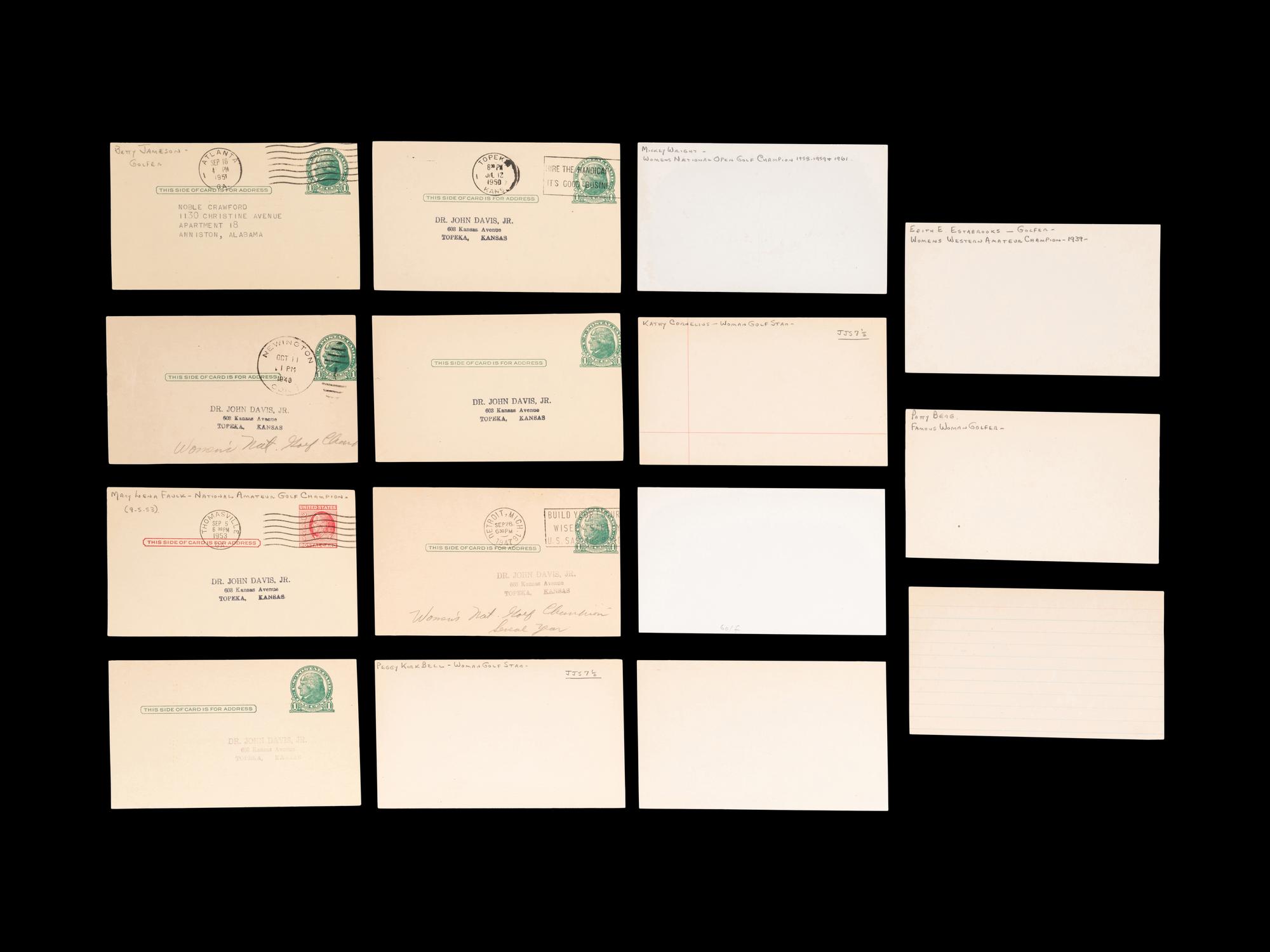 A Group of 16 Vintage Womens Golf Hall of Fame and Champion Signed Autographs,