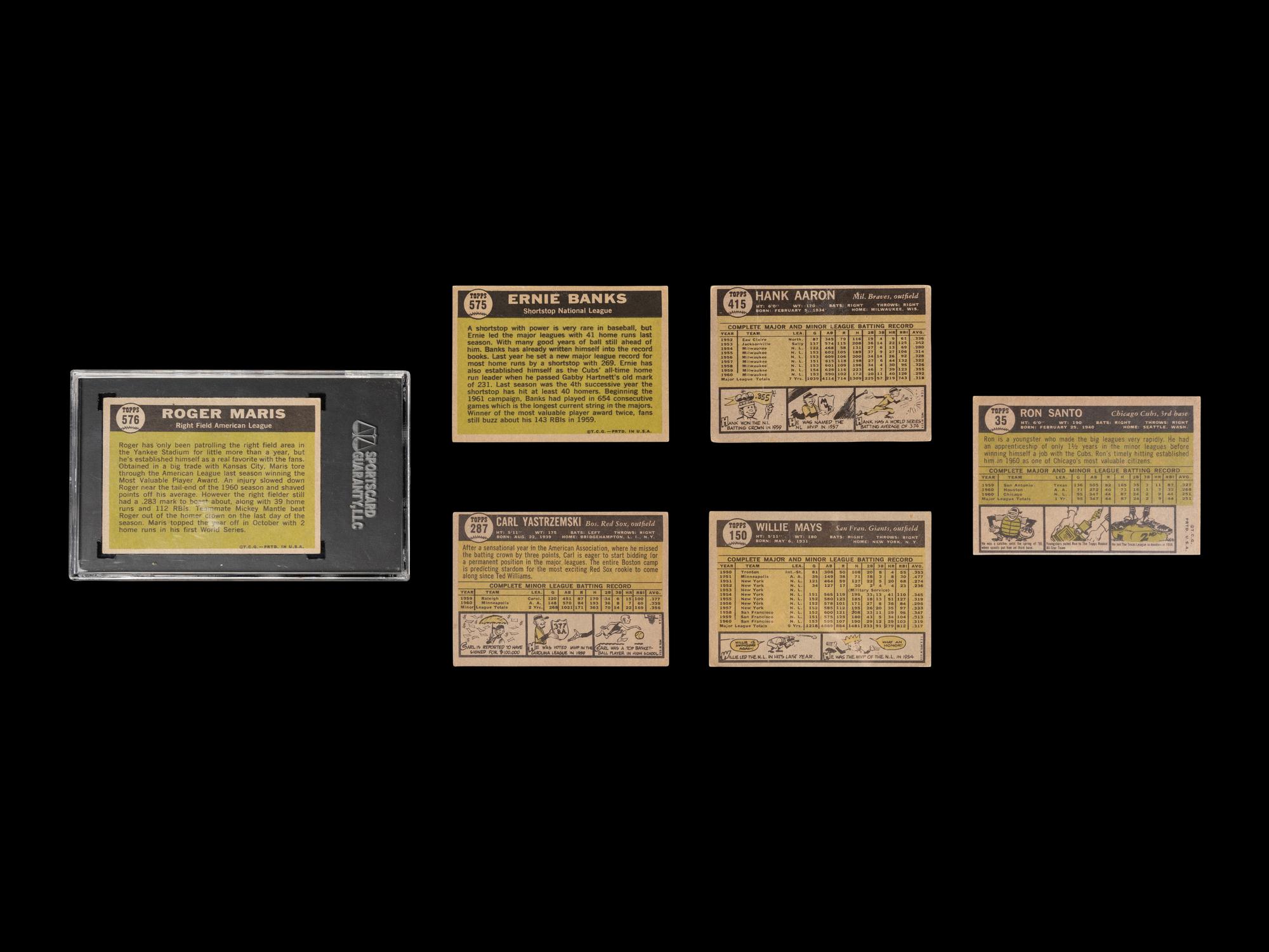 A Group of 1961 Topps Baseball Cards Featuring Hall of Famers and Notables,