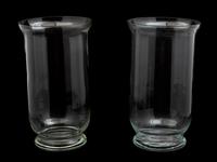 A Pair of Hurricane Glass Vases Height 20 inches. — 20TH CENTURY