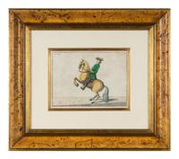 A Set of Four French Hand-Colored Engravings