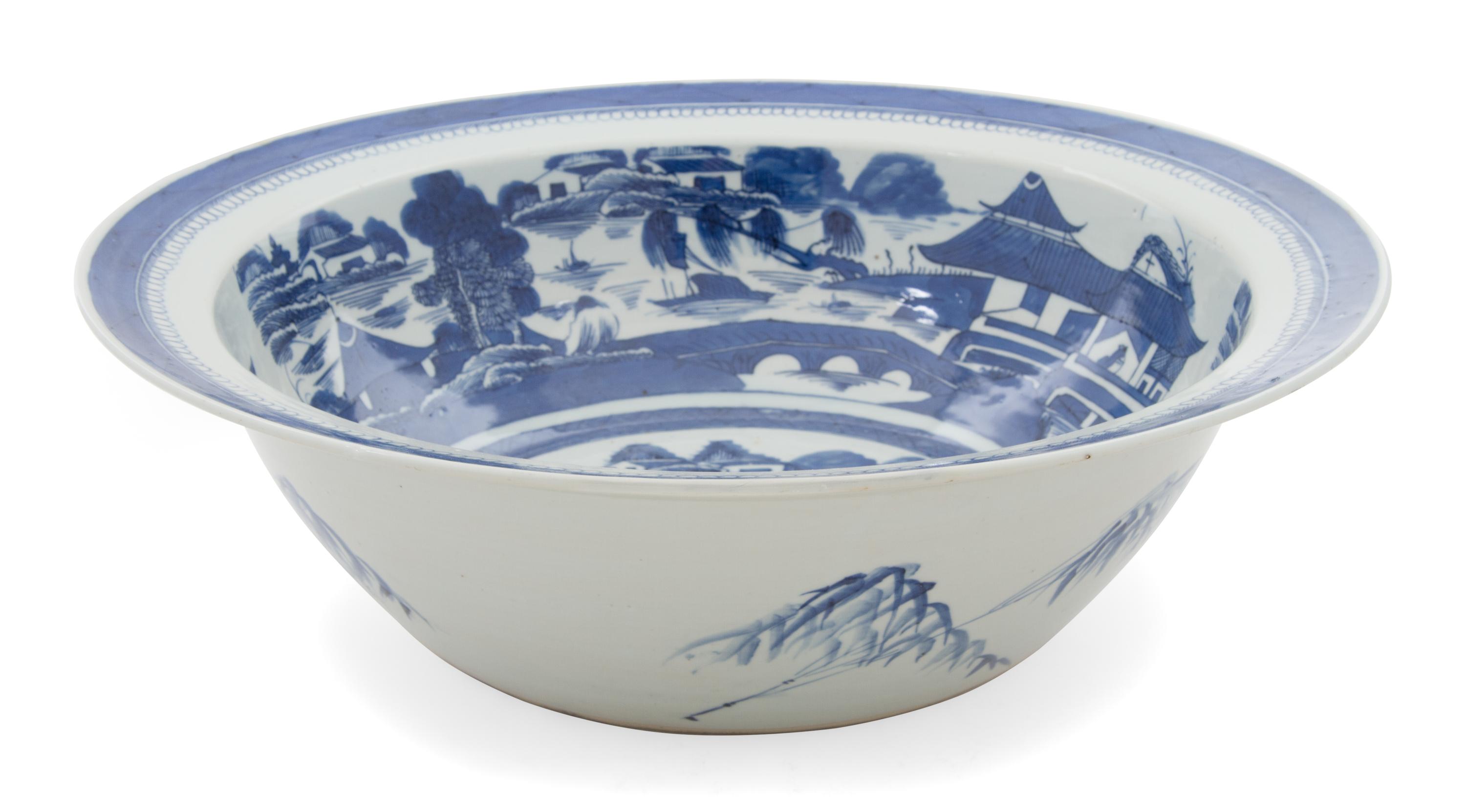 A Chinese Export Porcelain Punch Bowl Diameter 18 1/4 inches.