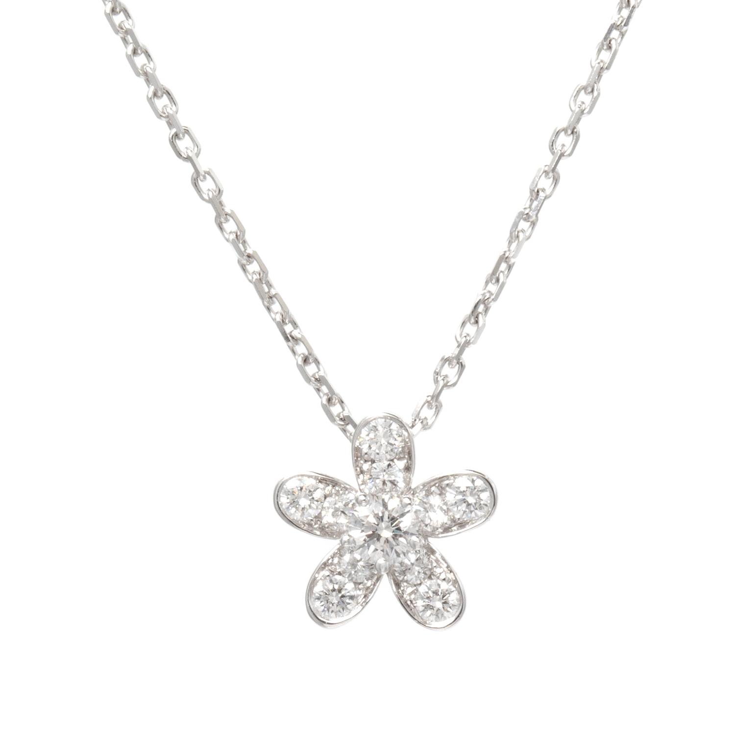 An 18 Karat White Gold and Diamond 'Socrate' Pendant Necklace, Van Cleef & Arpels, 2.10 dwts.