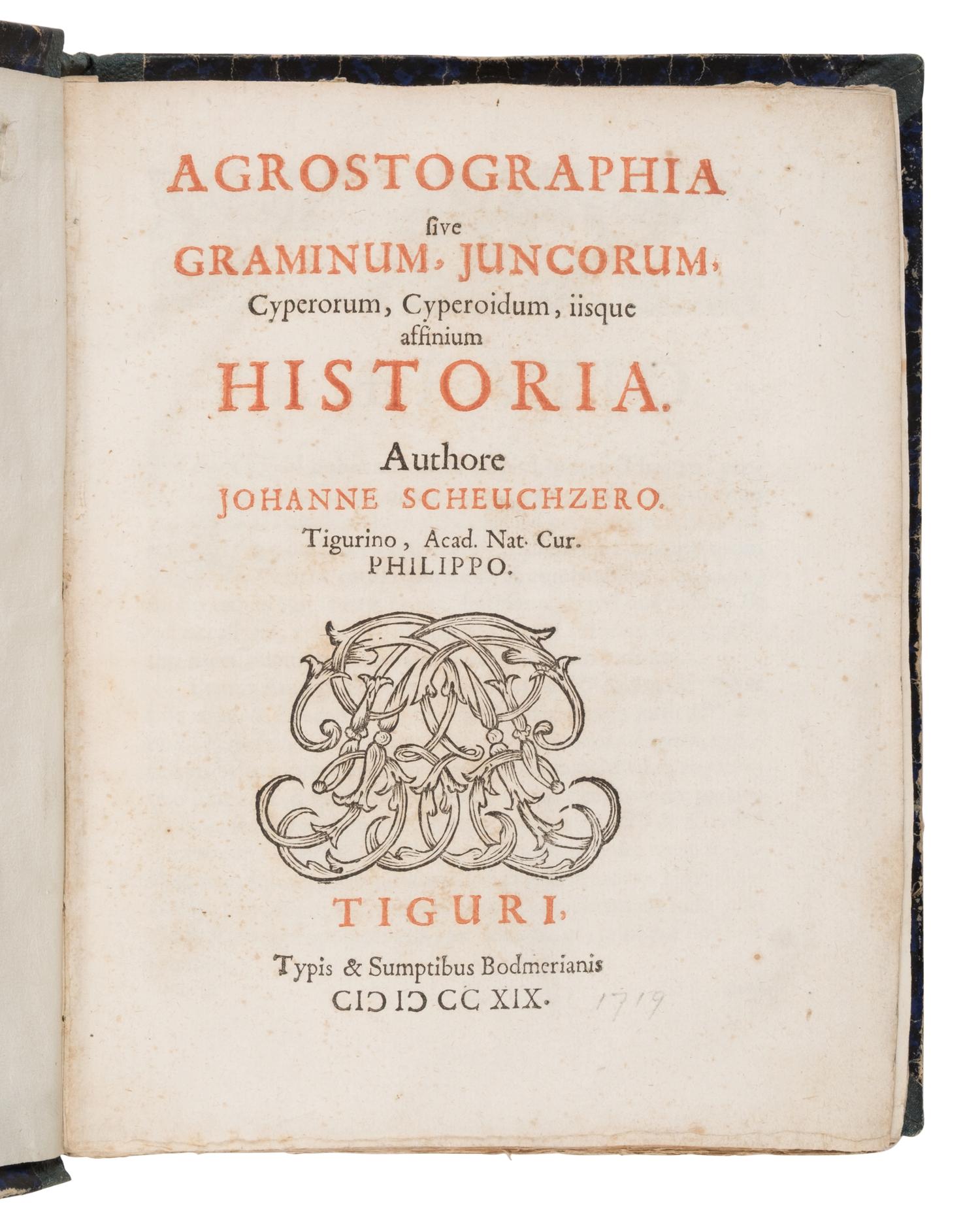 [Natural History] Scheuchzer, Johann. Agrostographia sive graminum, juncorum, cyperorum
