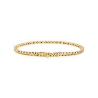 PAIR OF YELLOW GOLD AND DIAMOND LINE BRACELETS