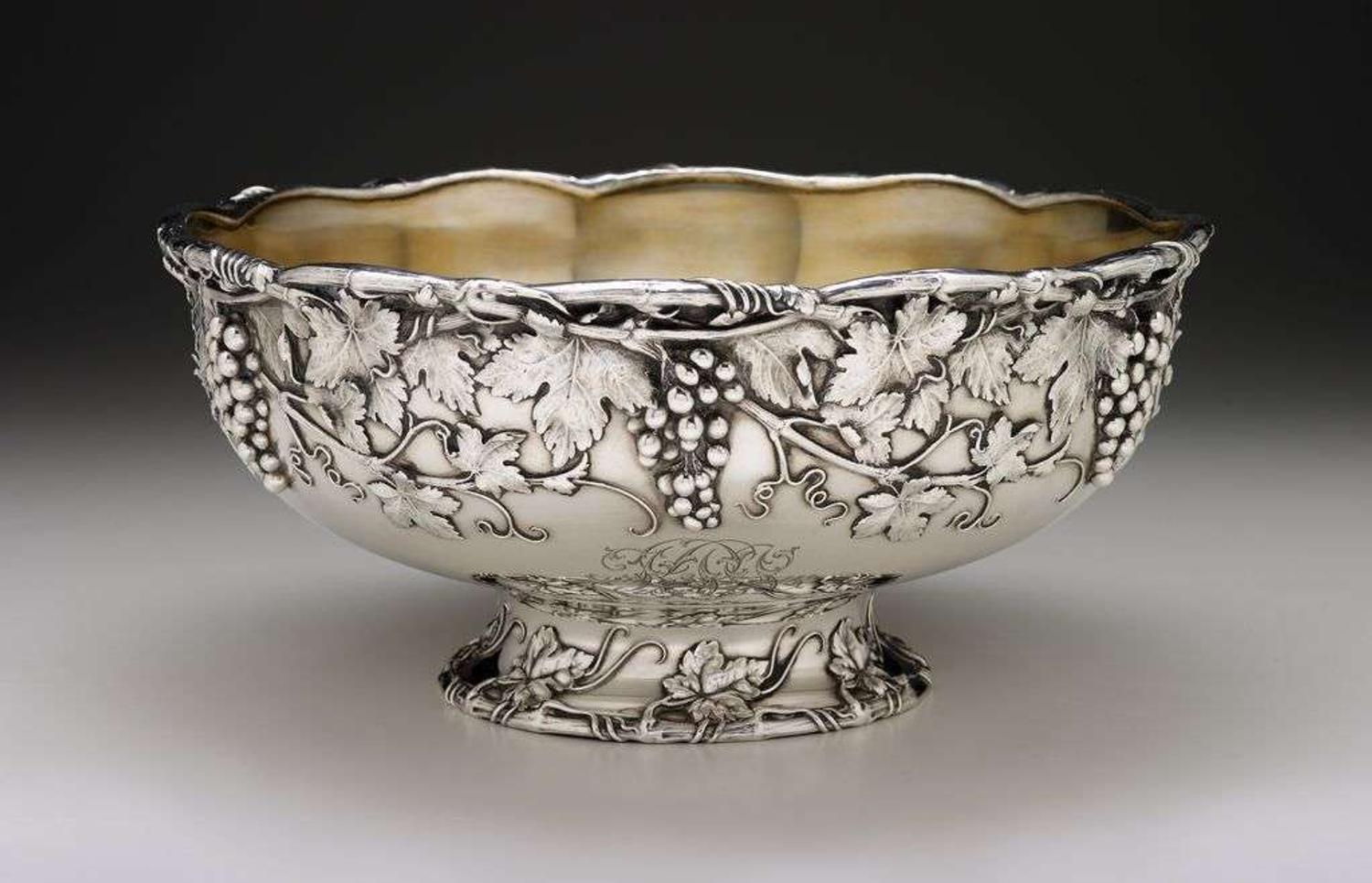 Sterling silver punch bowl gorham corporation, providence, ri, late 19th/20th century