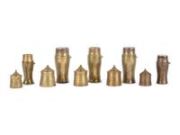 Five African Brass Canisters