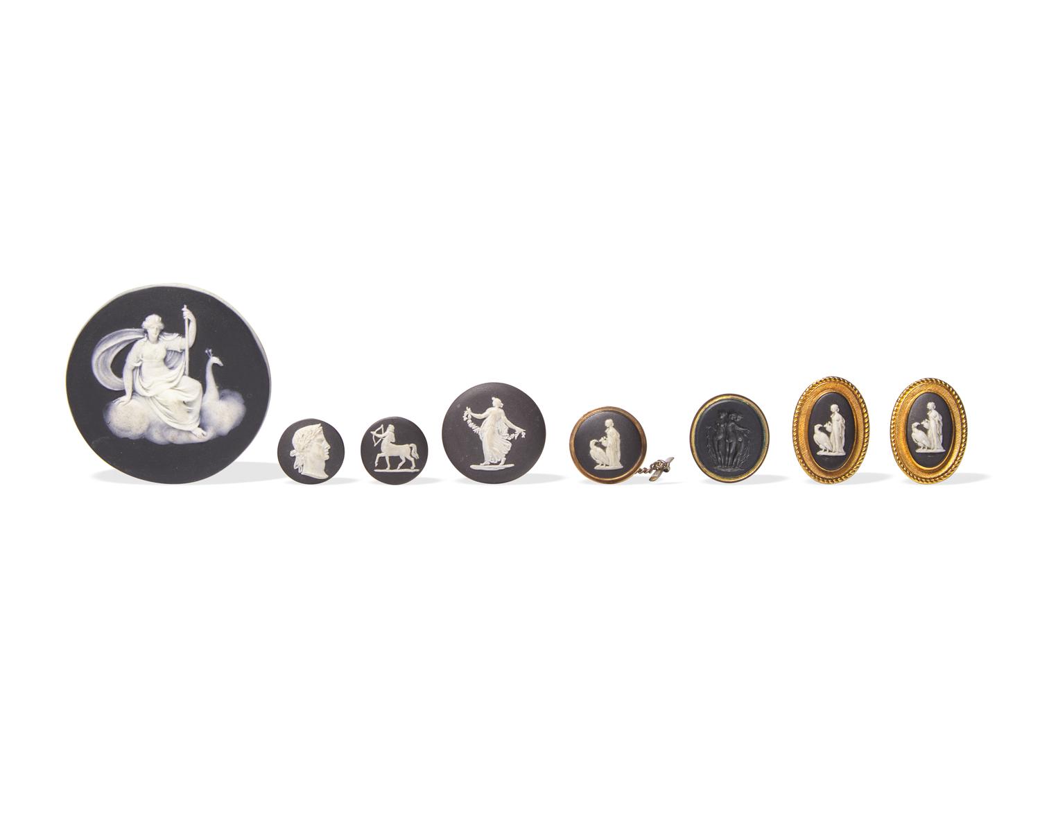 Eight Wedgwood Basalt Miniature Medallions
