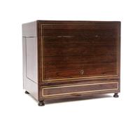 A Regency Style Rosewood Liquor Chest, Height 11 x width 12 1/8 x depth 9 inches.