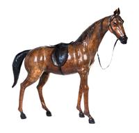 A Tooled and Painted Leather Model of a Horse Height 37 inches.