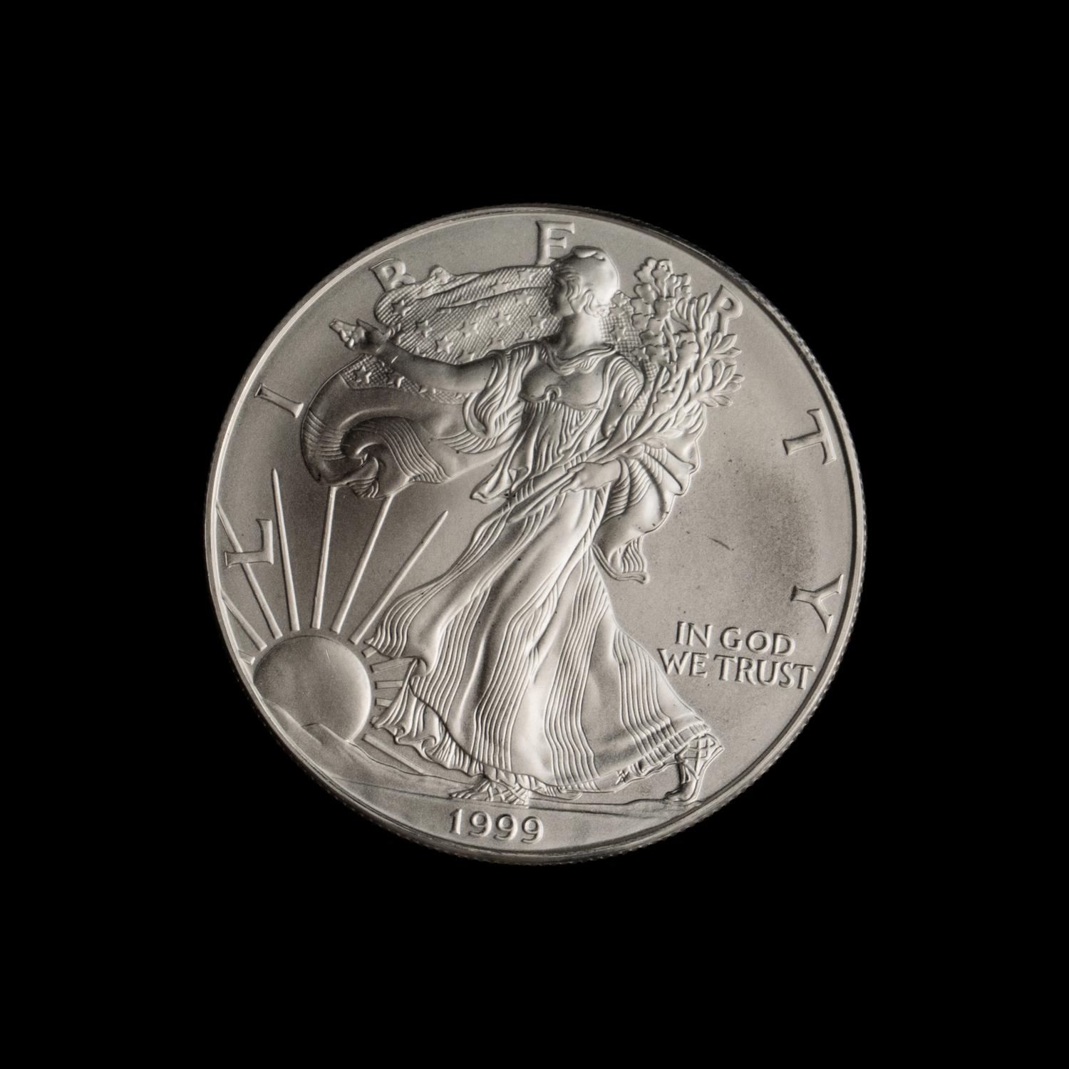 A Large Collection of One Thousand Silver Eagle $1 Coins