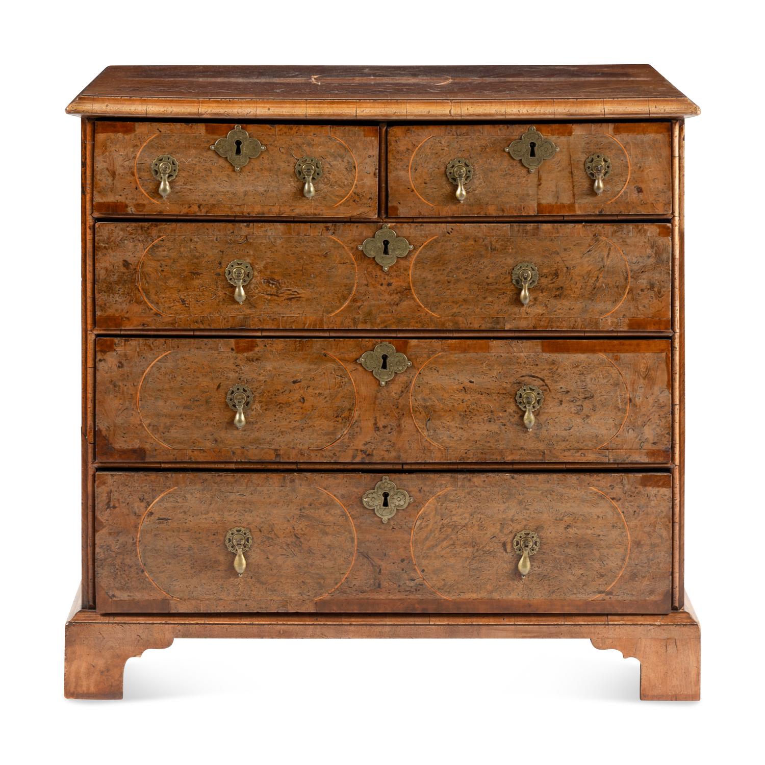 A William and Mary Walnut Chest of Drawers