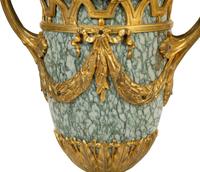 A Pair of Louis XV Style Bronze Mounted Marble Urn-Form Lamps — 19TH CENTURY
