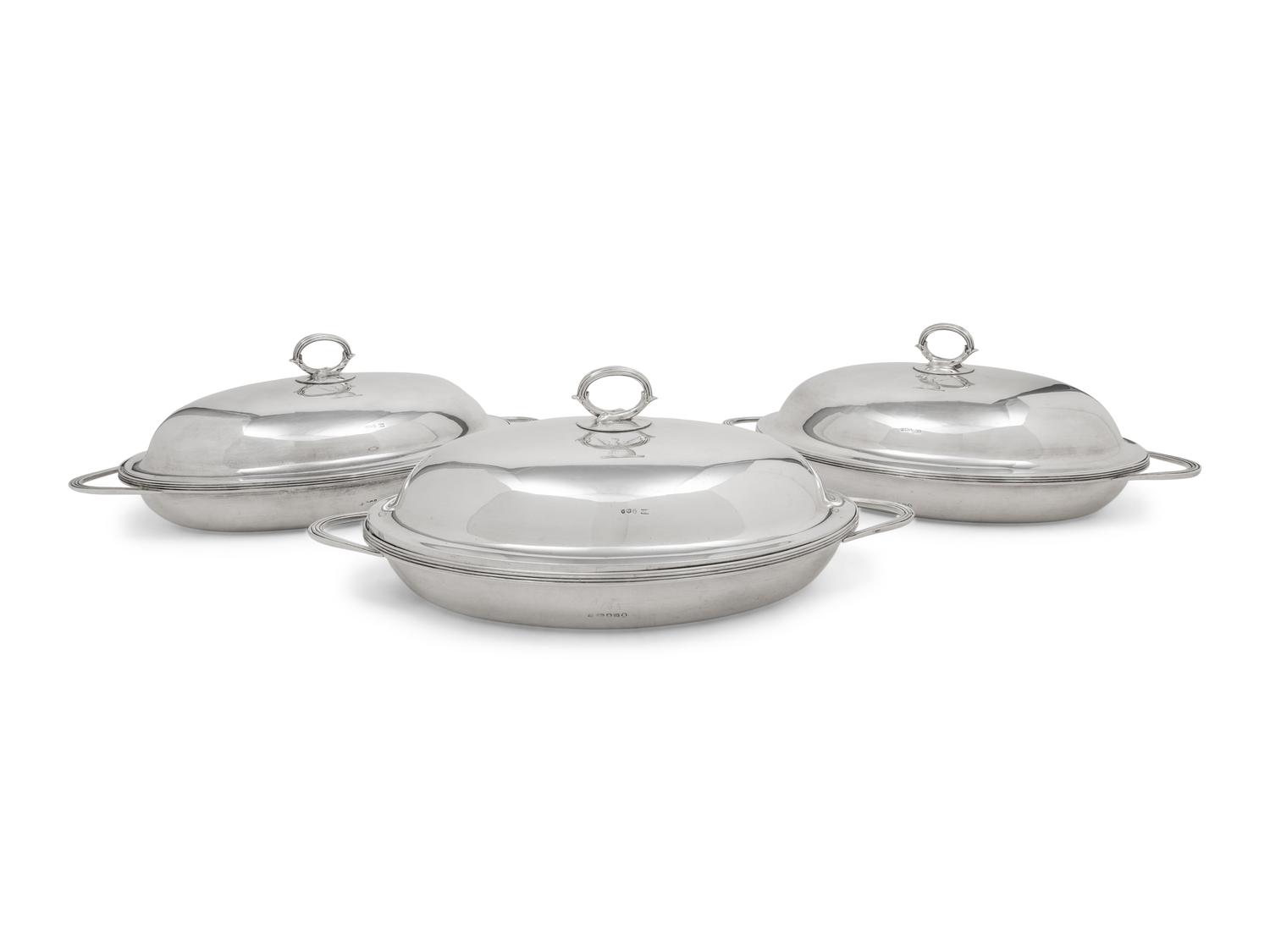 A Set of Three George III Silver Covered Vegetable Servers