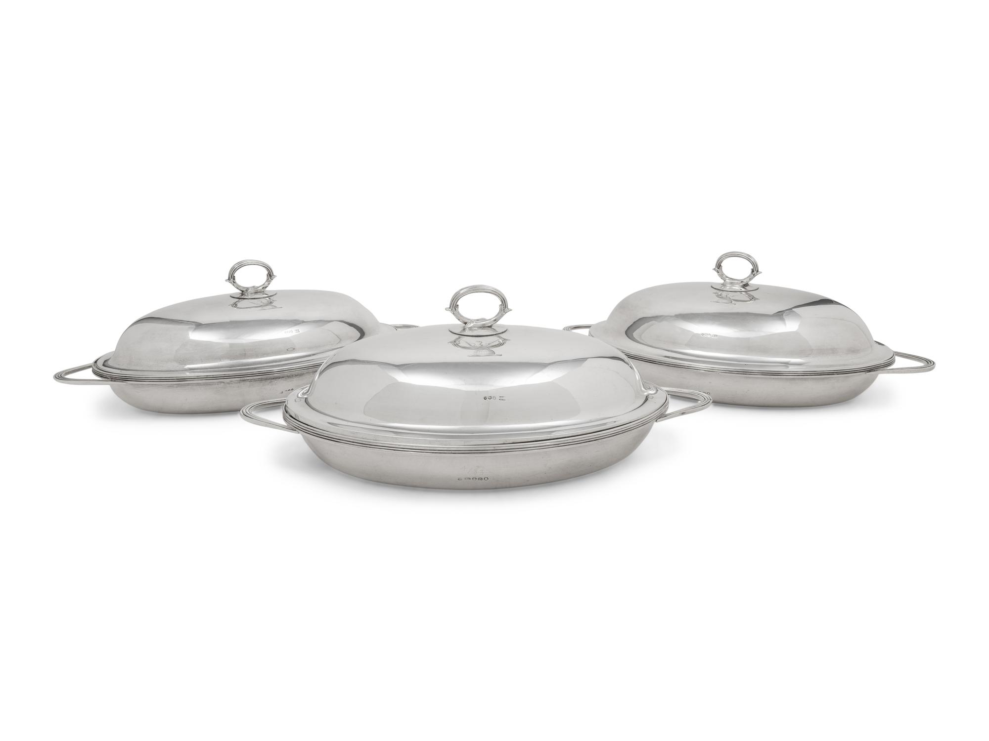A Set of Three George III Silver Covered Vegetable Servers