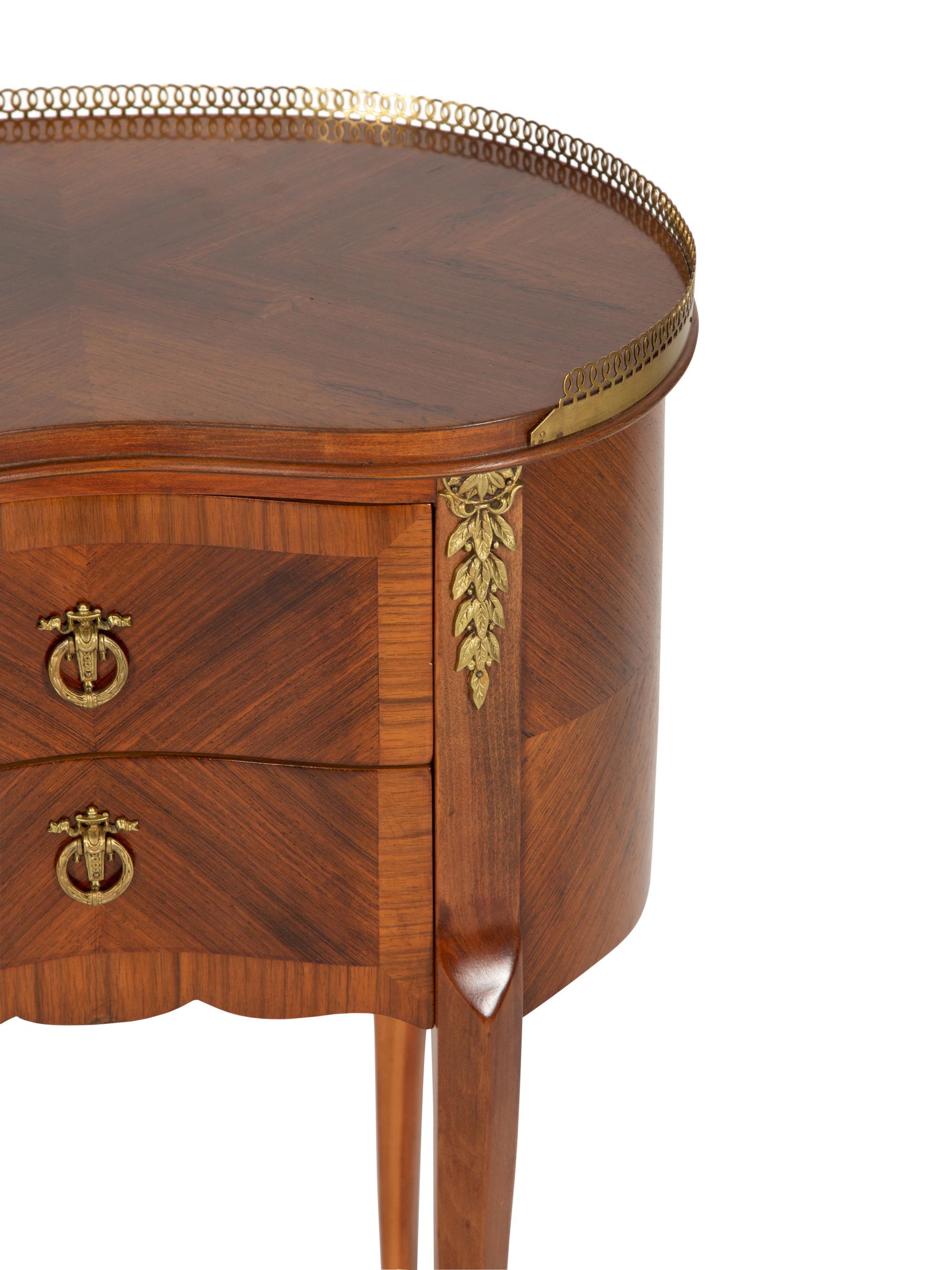 A Louis XV Style Gilt Bronze Mounted Parquetry Chiffonnier
