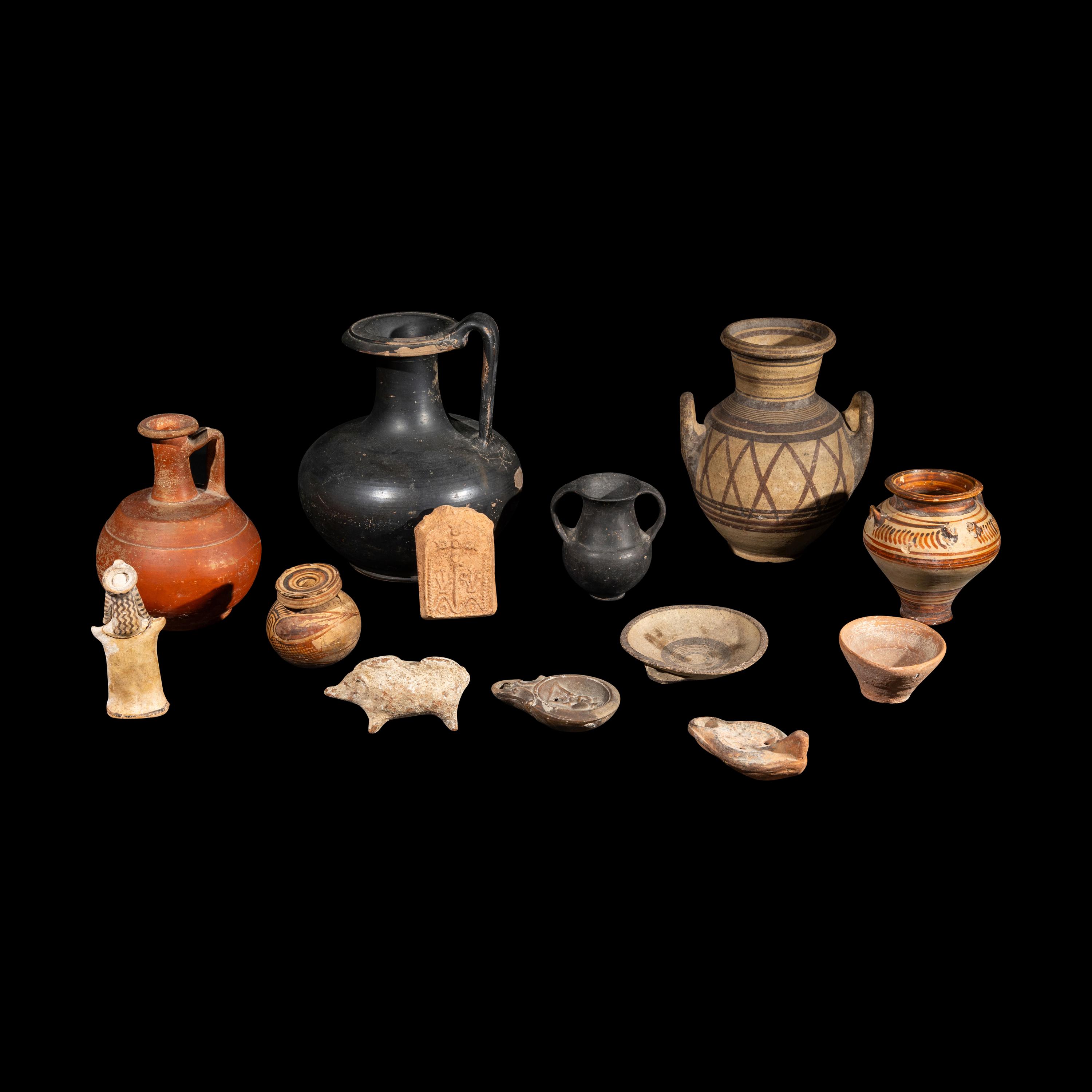 A Group of 13 Greco-Roman Terracotta Objects