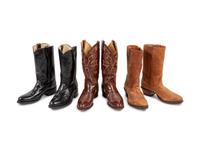 Three Pairs of Western Boots by Tony Lama, Imperial, and Alberta