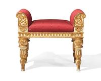 An Italian Neoclassical style painted and parcel-gilt bench, 20th century