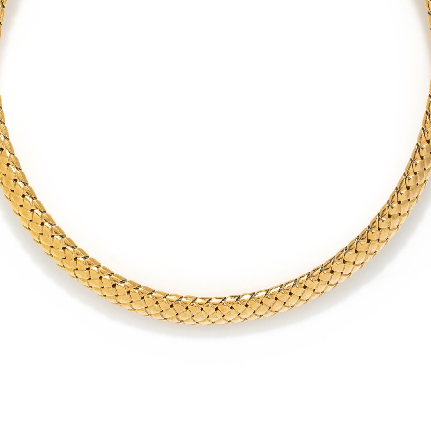 TIFFANY & CO., YELLOW GOLD 'VANNERIE' COLLAR NECKLACE