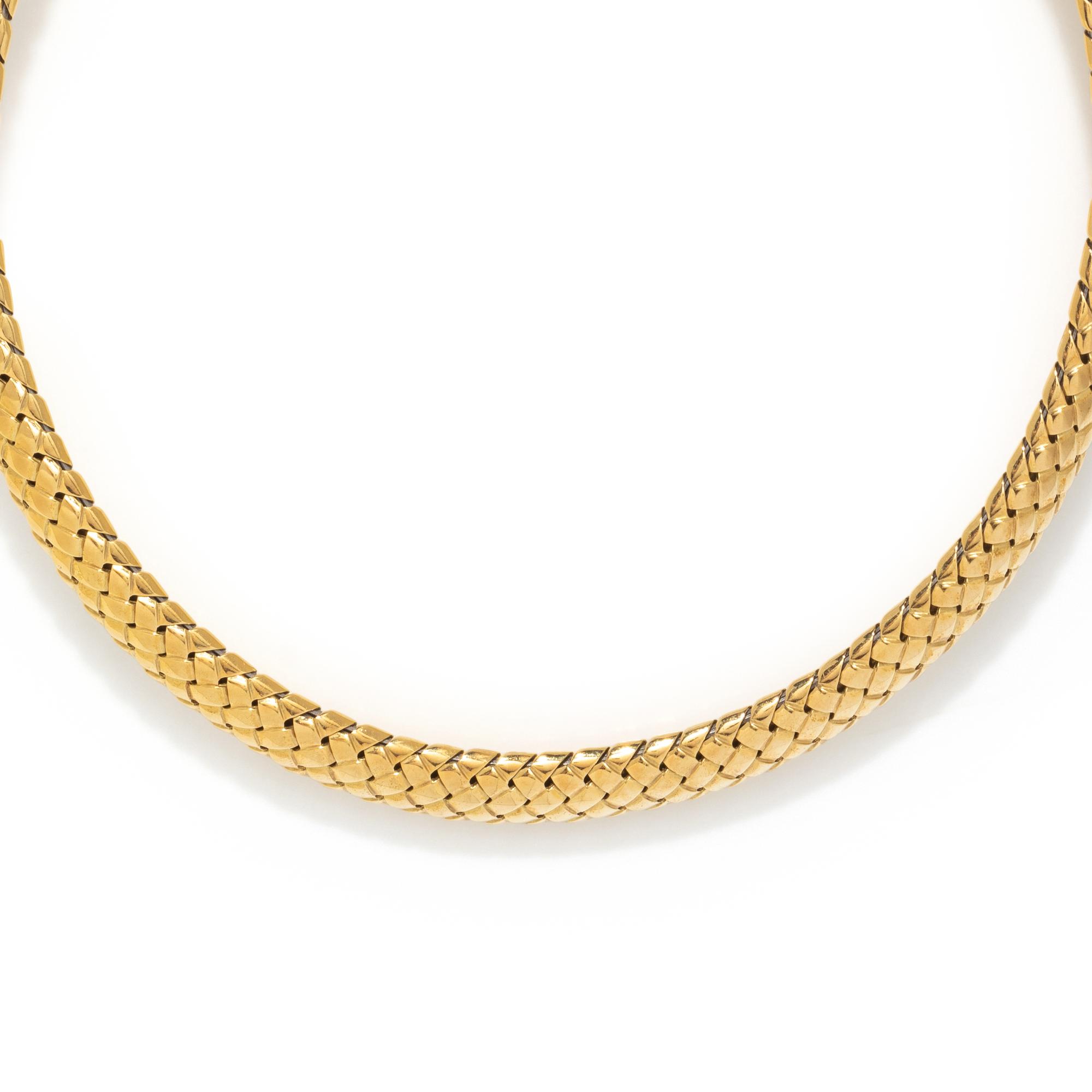 TIFFANY & CO., YELLOW GOLD 'VANNERIE' COLLAR NECKLACE