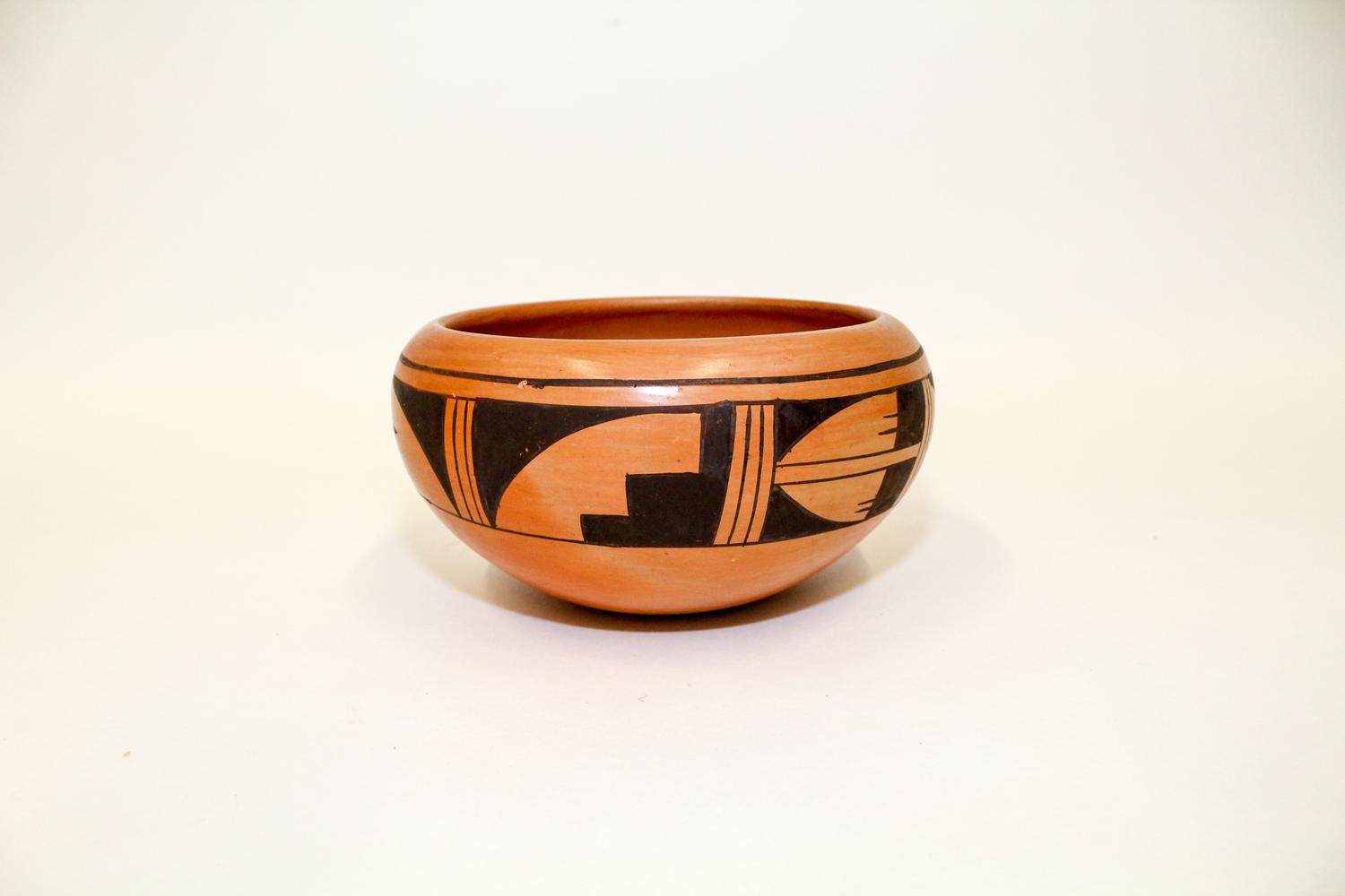 A Hopi Polychrome Pottery Bowl Diameter 8 1/2 inches. — Roberta Youvella Silas (1939-2009)