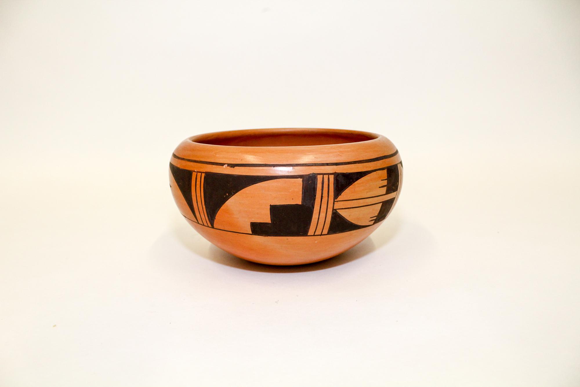 A Hopi Polychrome Pottery Bowl Diameter 8 1/2 inches. — Roberta Youvella Silas (1939-2009)