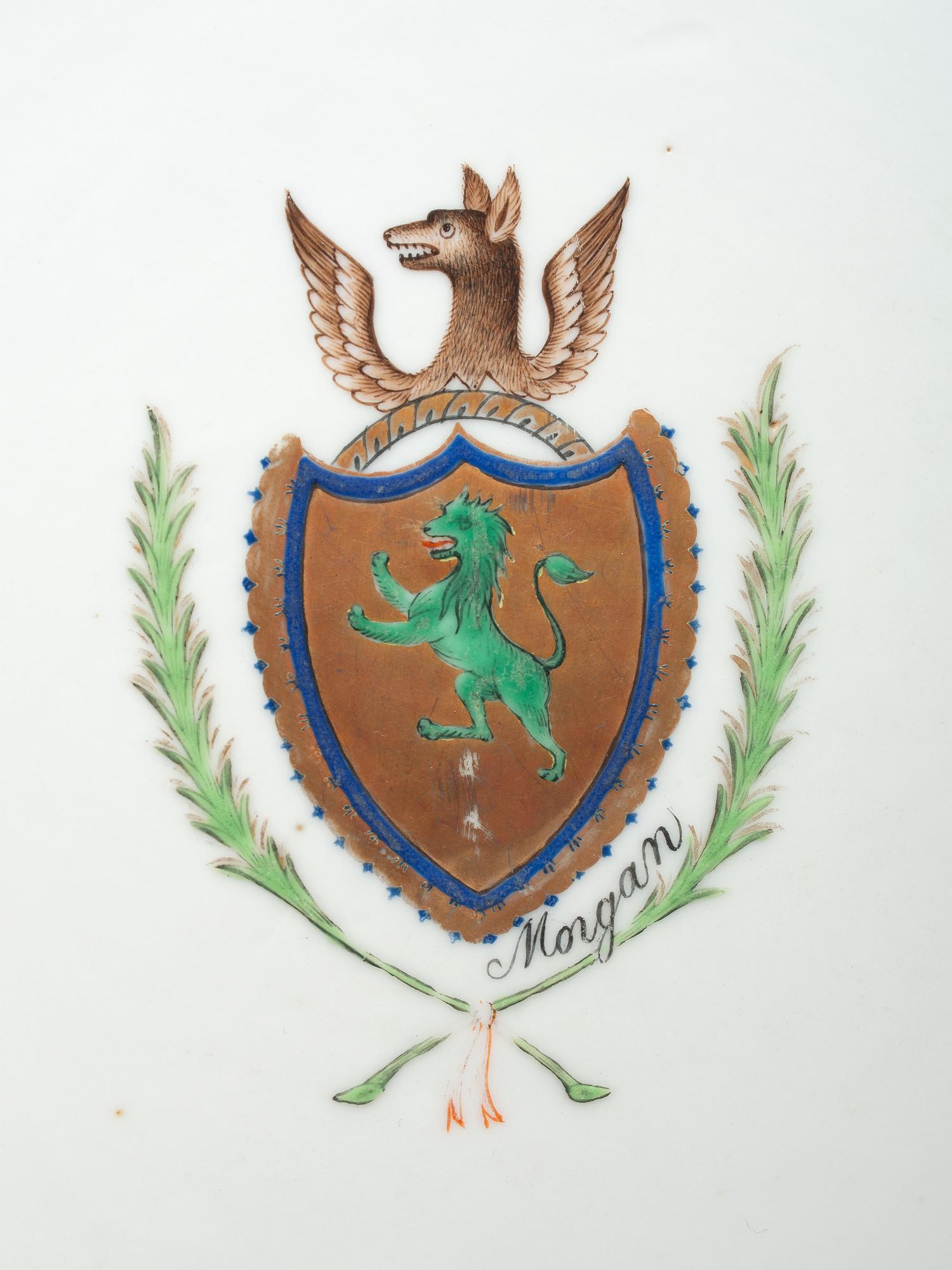 Four Chinese Export Porcelain Armorial Plates