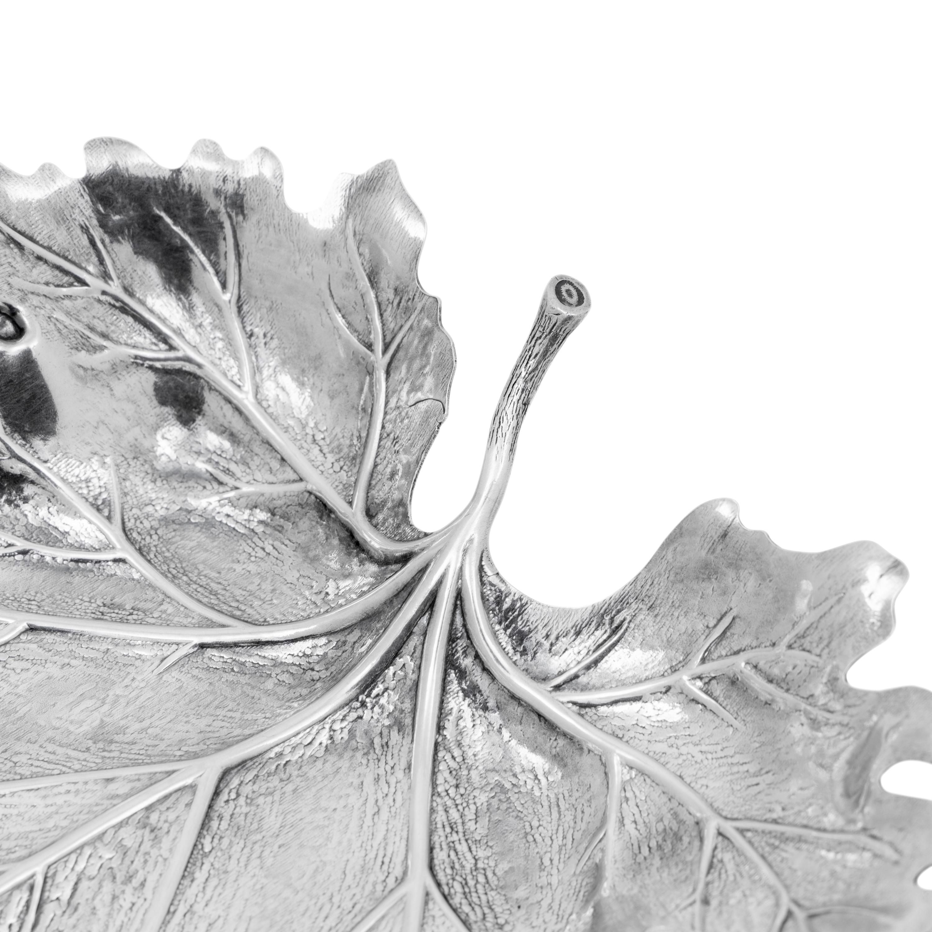 A Buccellati Silver Maple Leaf Form Dish