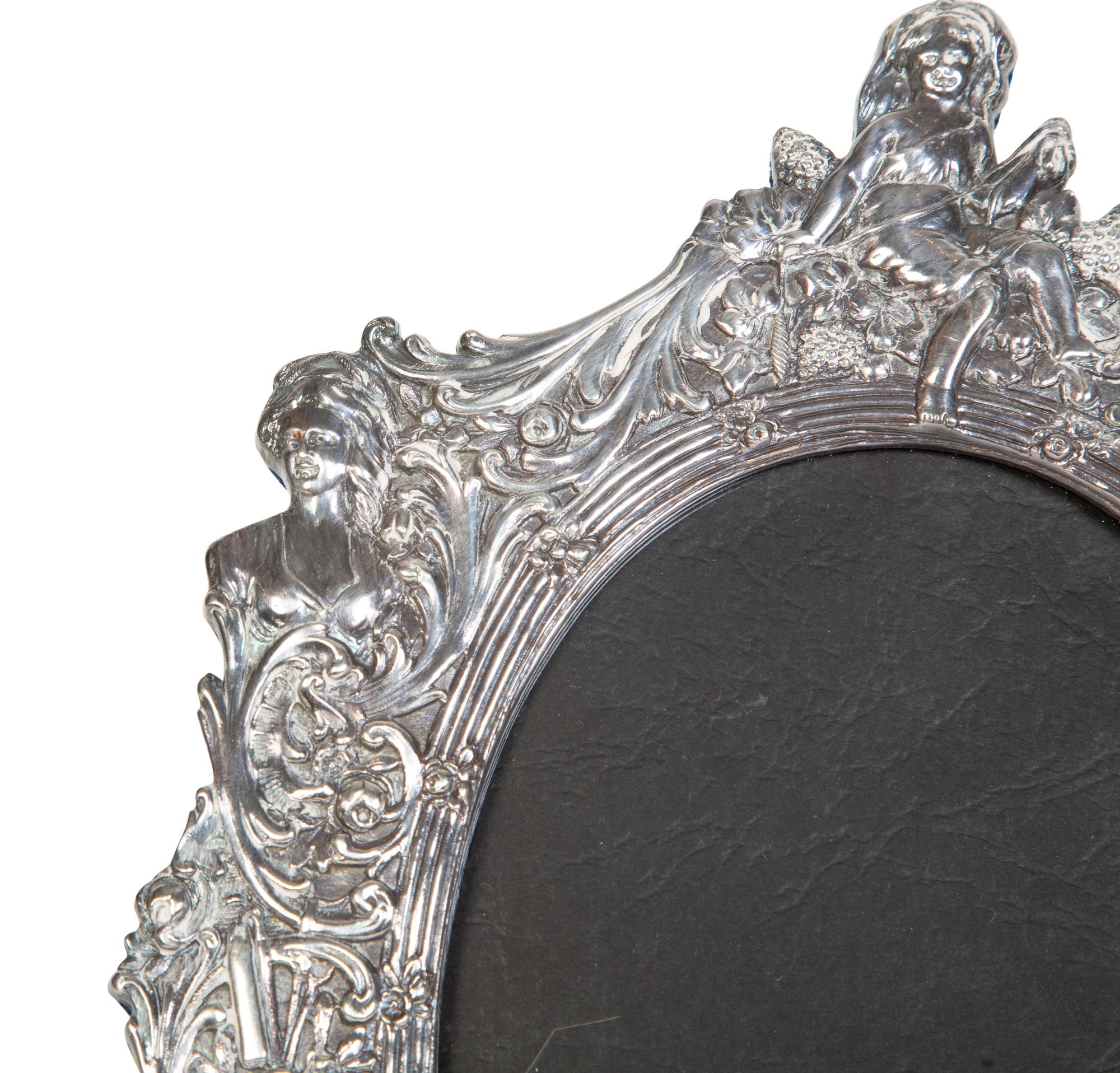 An Art Nouveau Chased Silver Picture Frame — First Half 20th Century