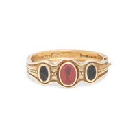 KIESELSTEIN-CORD, YELLOW GOLD AND HARDSTONE INTAGLIO BANGLE BRACELET
