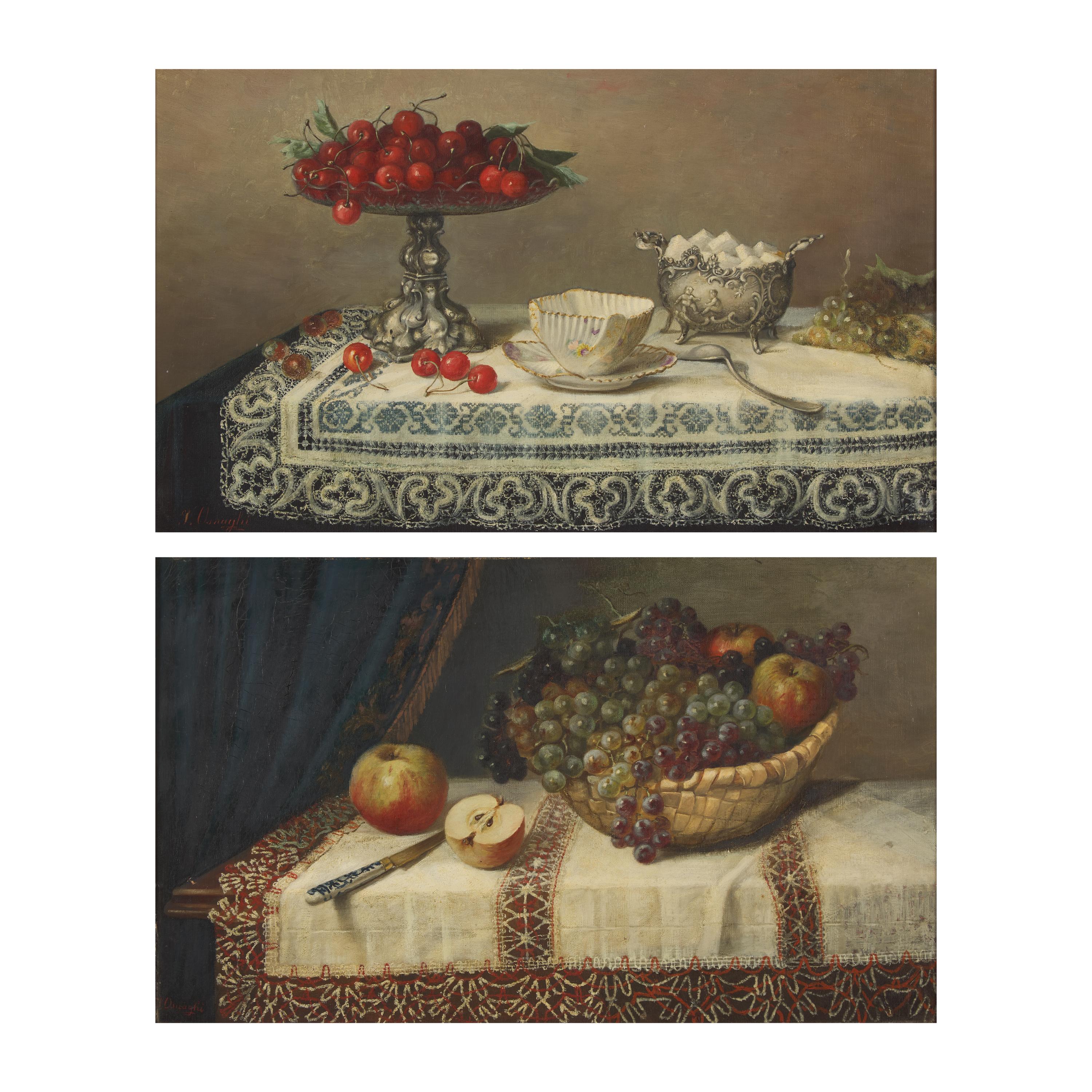 Josefine Osnaghi (Austrian, 1861-1939) — Tabletop Still Lifes
