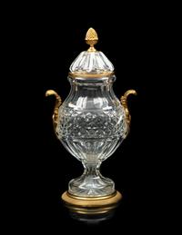 A Gilt Bronze Mounted Cut Glass Urn